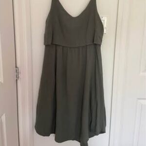 Sage linen blend dress by Cokluch – Made in Montréal
